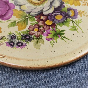 Vintage French Ceramic Floral Trivet image 4