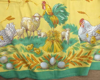 Large Vintage French EASTER Tablecloth