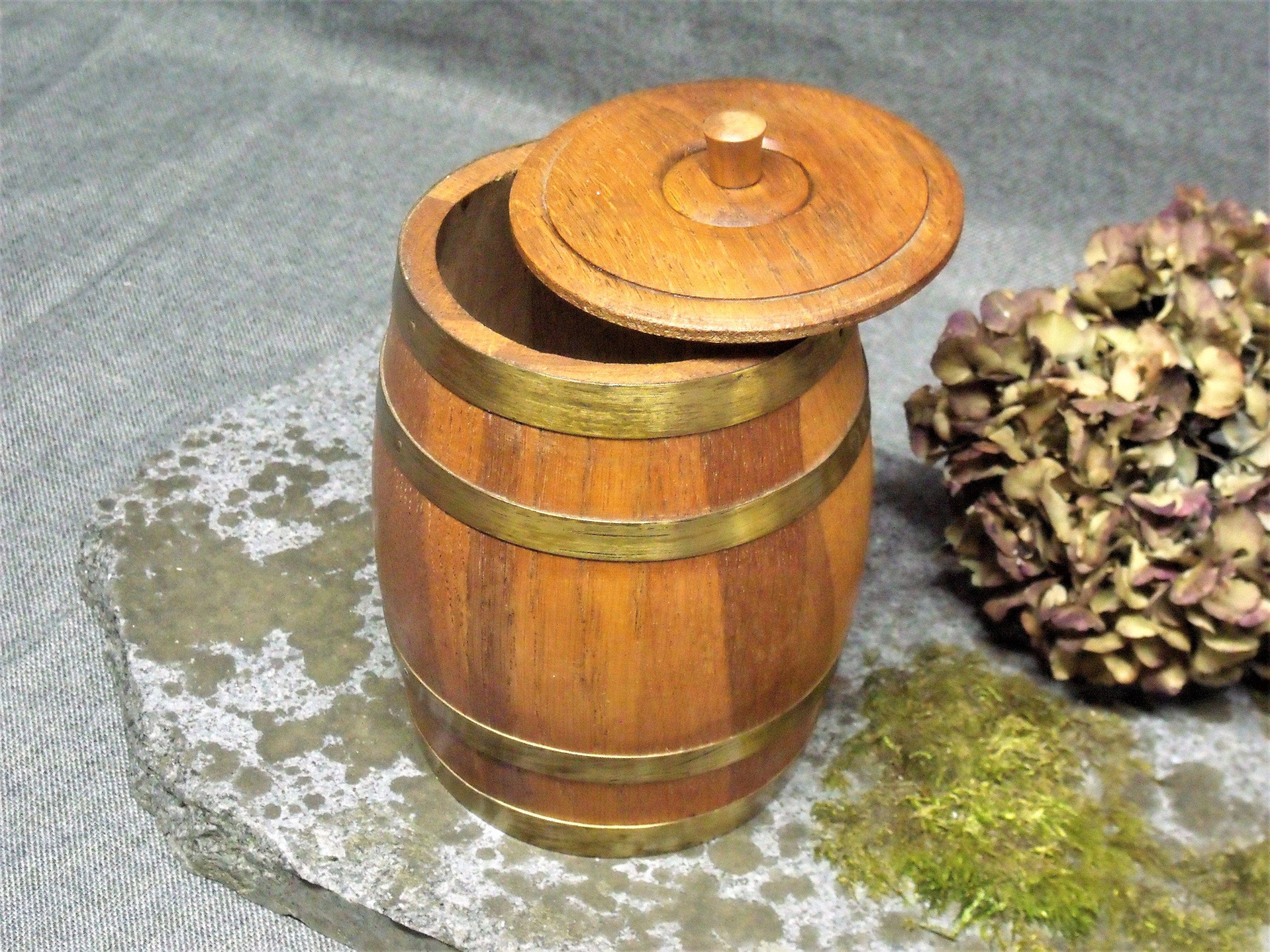 Vintage Handmade Oak Cigar Barrel Humidor