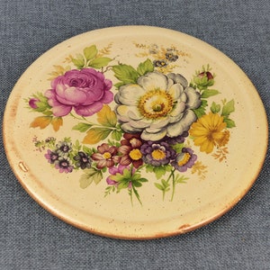 Vintage French Ceramic Floral Trivet image 6