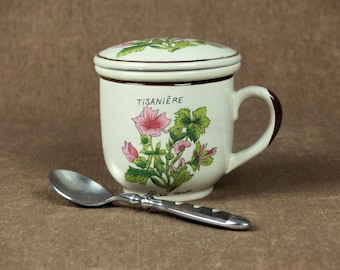 French "Tisanière" Herbal Tea Infuser Mug with Lid