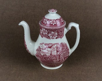 Vintage ROYAL TUDOR WARE Staffordshire Teapot - "Coaching Taverns"