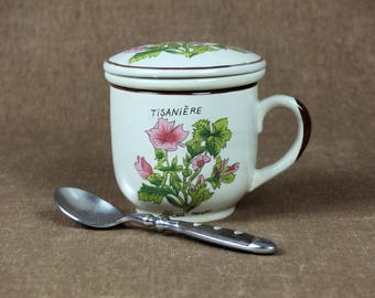 French "Tisanière" Herbal Tea Infuser Mug with Lid