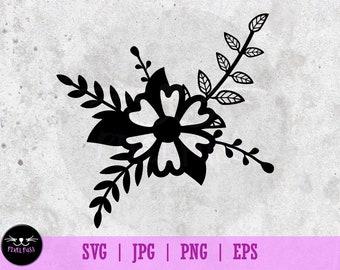 Jpeg Files Clipart Cut File Ready For Cricut Floral Swag Flower Leaves Greenery Hand Drawn Graphic Decal Svg Vector Illustration Png Eps Clip Art Art Collectibles