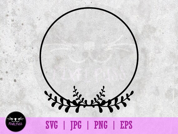 Download Free Foliage Swag Greenery Frame Circle Round Border Graphic Decal Etsy SVG Cut Files