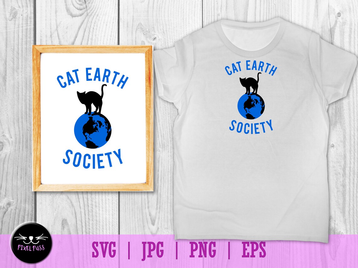 Cat Earth Society Flat Earth Cat Lover Pun Text Funny SVG - Etsy