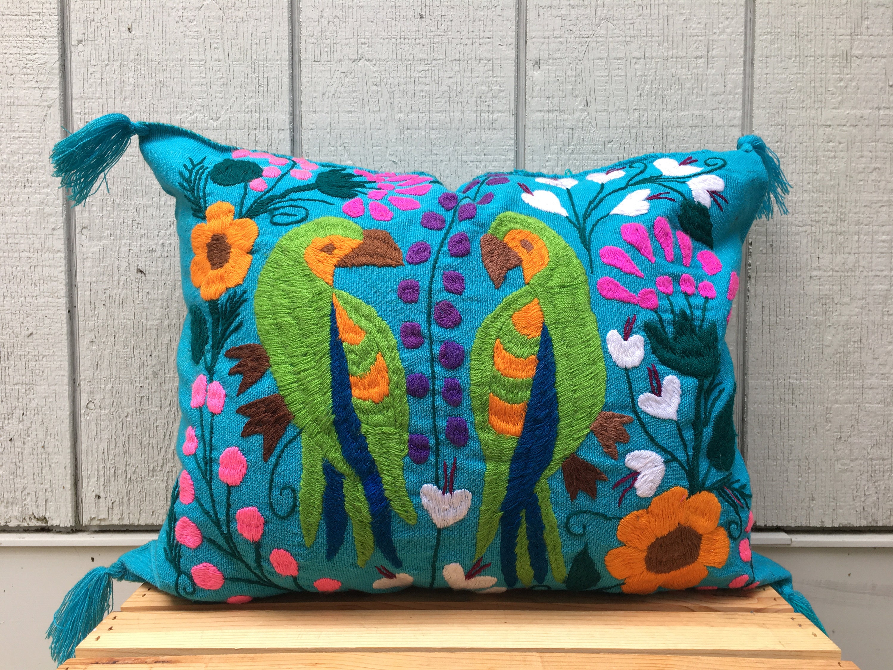 Handmade Hand Embroidered Mexican Pillow Cover Mexican Home Etsy