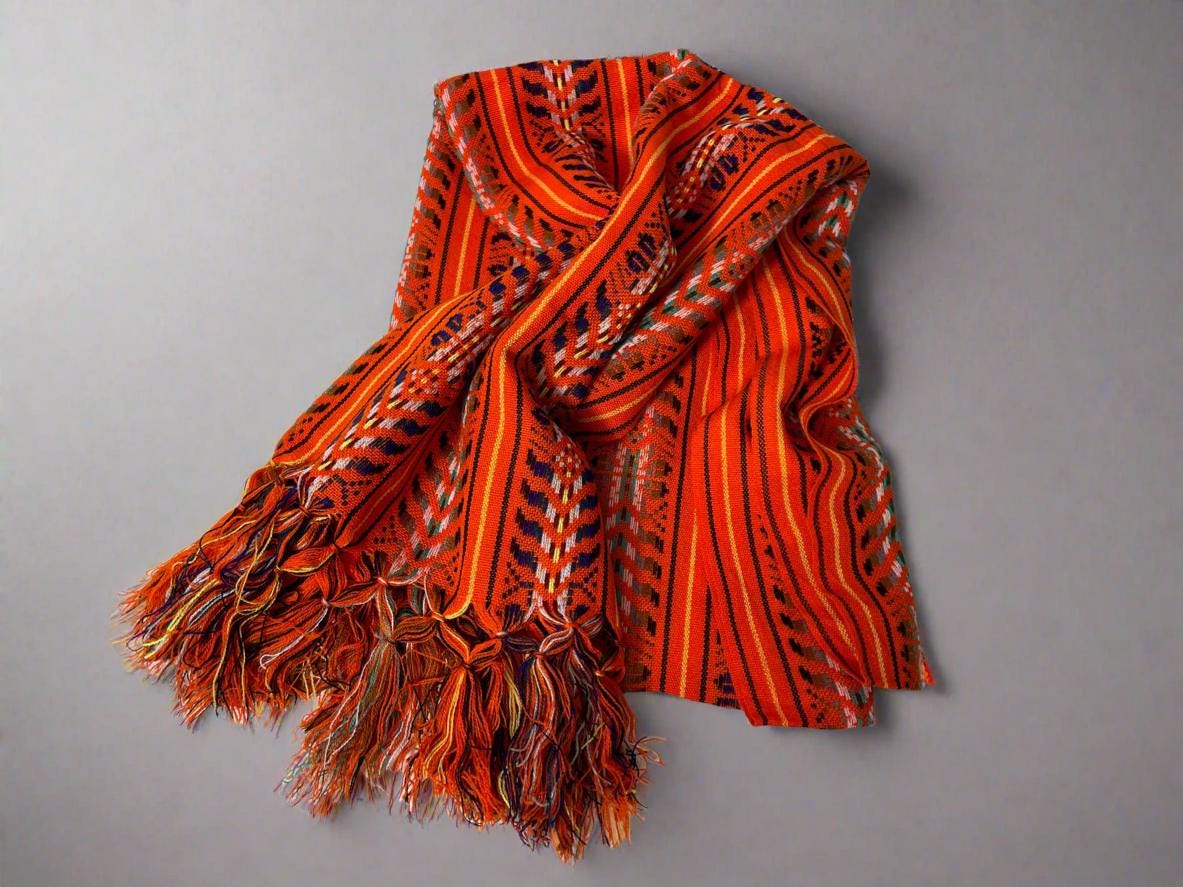 Handmade Rainbow Mexican Rebozo Scarf