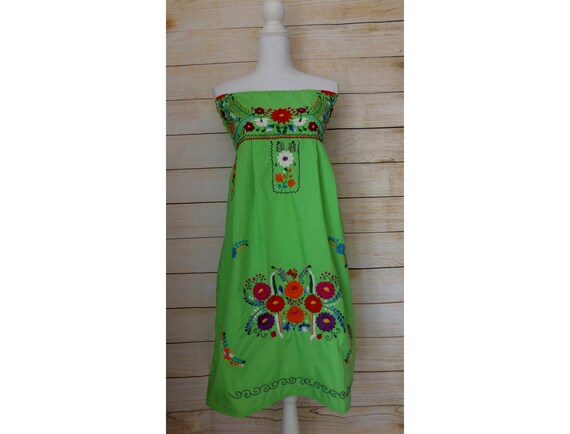 strapless mexican dress