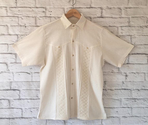 Handmade Men's off White Mexican Guayabera Shirt Sizes: | Etsy