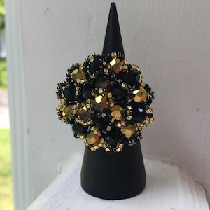Handmade Mexican Huichol Bead Flower Ring - Anillo Mexicano - Artesanias