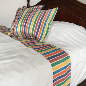 Handmade Hand Woven Mexican Bedspread & Throw Pillow Set - Queen or King Size Bed - Mexican Textiles and Home Decor - Juego de Sobre Cama