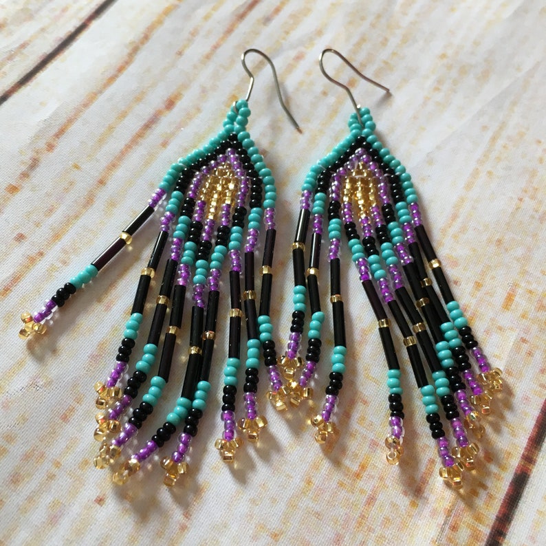 Gift for Her Womens Earrings Womens Jewelry Huichol Jewelry Mexican Bead Earrings Mexican Jewelry Mexican Earrings Bohemian