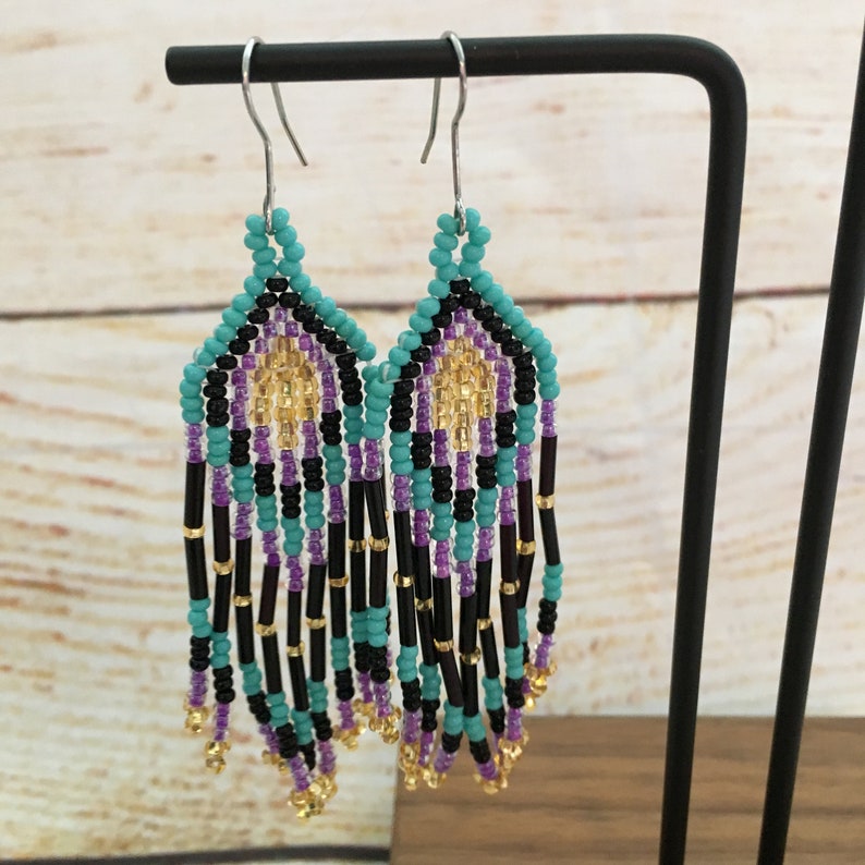 Gift for Her Womens Earrings Womens Jewelry Huichol Jewelry Mexican Bead Earrings Mexican Jewelry Mexican Earrings Bohemian
