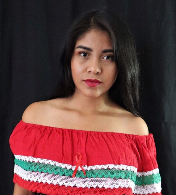 Mexican peasant blouse off the shoulder Clearance