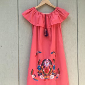 Women&#39;s Handmade Off the Shoulder Embroidered Mexican Dress - Vestido Mexicano