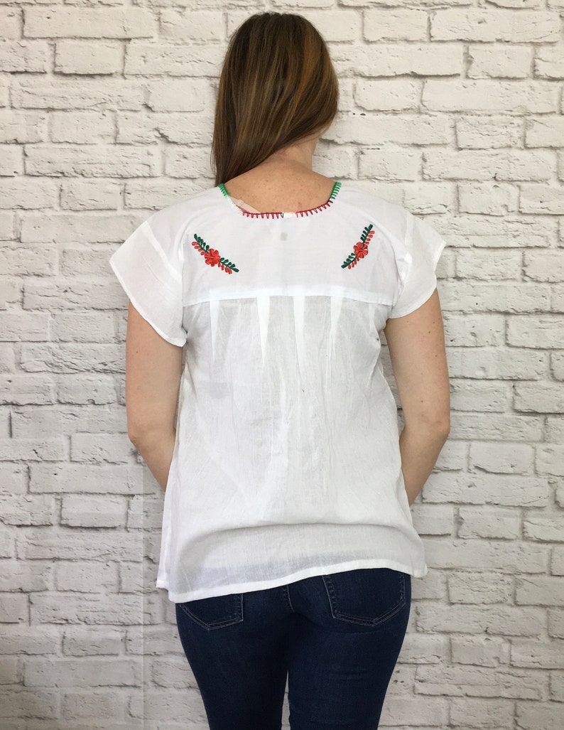 Womens Mexican Blouse Embroidered Blouse Mexico Shirt Etsy
