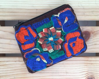 Embroidered Coin Purse - Mexican Coin Purse - Floral Coin Purse - Mexican Change Purse - Embroidered Change Purse - Mexican Coin Bag