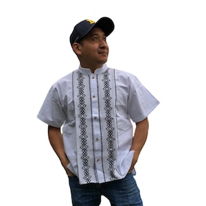 Handmade Men&#39;s Traditional White Mexican Guayabera - Small Medium Large XL