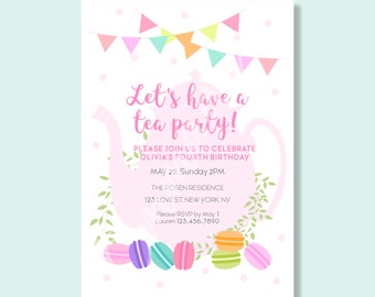 tea party invitation etsy