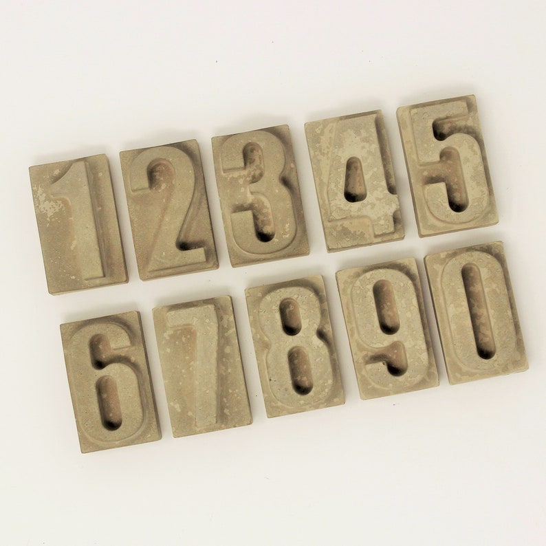 Concrete Numbers Numbers 09 Concrete Number Etsy