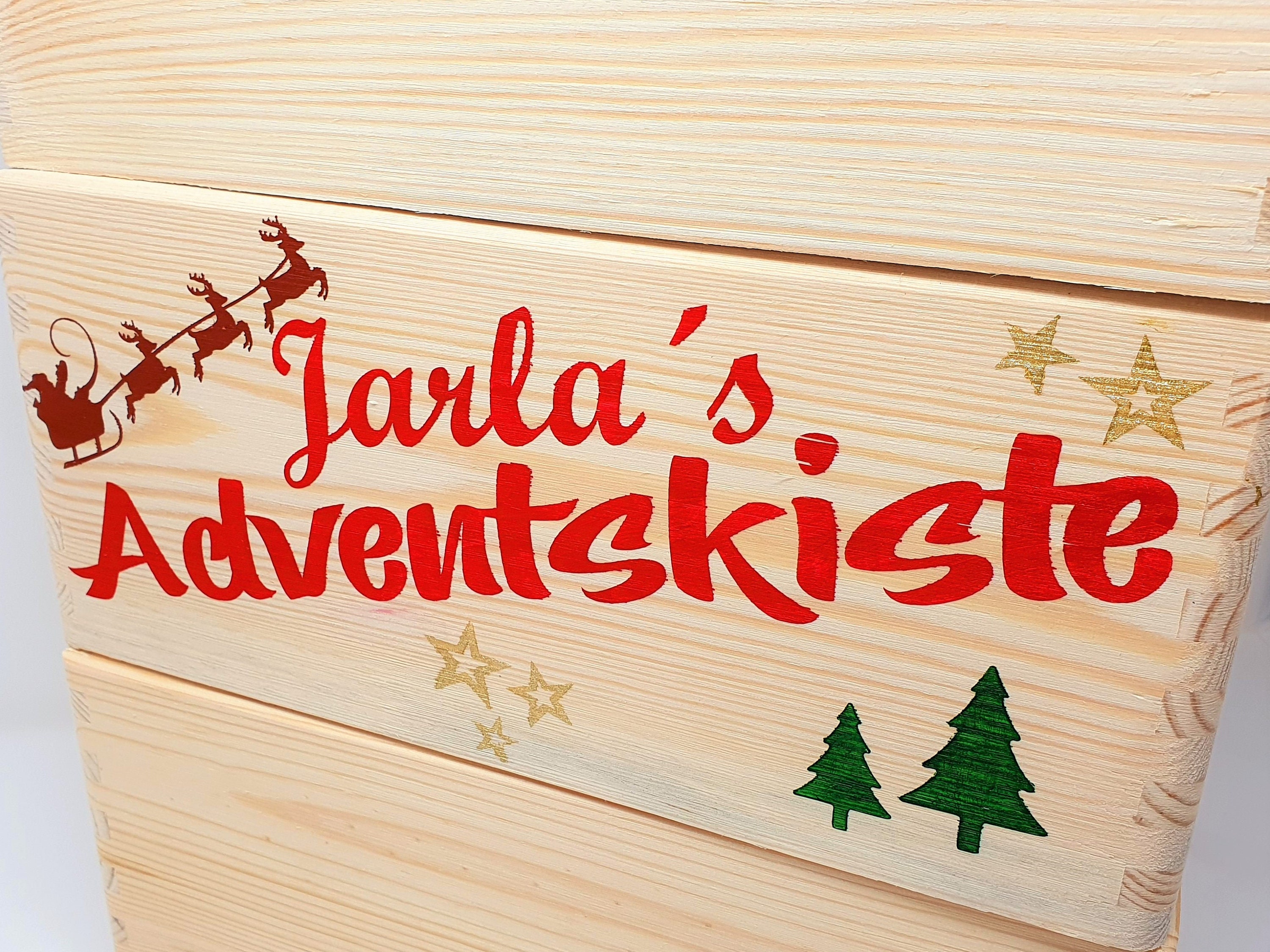 Adventskalender Adventskiste aus Holz / handbemalt | Etsy