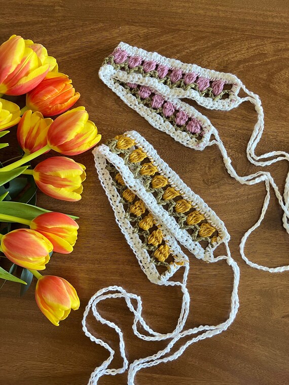 Pink or Yellow Tulip Crochet Headband - Etsy