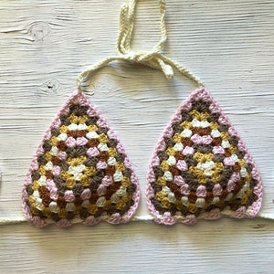 Crochet Retro Stripe Bralette- C/D Cup