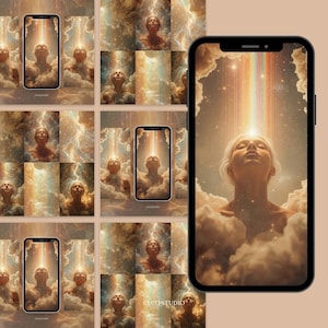 Aura & Chakra Divine Feminine Visuals (10 Canva Templates) • 9.16 TikTok and Reels Backgrounds, Oracle Card Design, Spiritual Content Kit