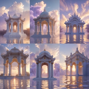 Dreamlike Ethereal Temple Visuals, AI Enhanced Stock Art for Spiritual Creators | 2 Formats | Oracle, Affirmation, Intuition & Tarot Images