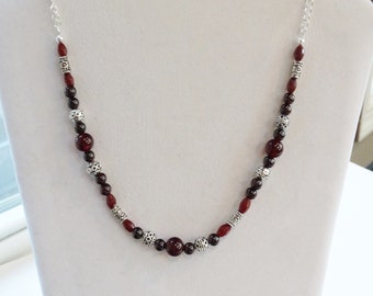 Garnet and Ruby Jade Necklace