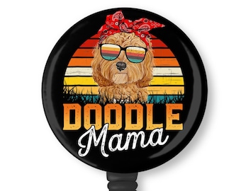 Doodle Mama Cute Goldendoodle Labradoodle Retractable Badge Reel ID Holder