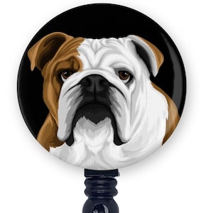 Adorable English Bulldog Retractable Badge Reel ID Holder