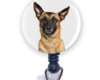 Belgian Malinois Dog Breed Badge Reel - Vet, Groomer ID Holder