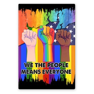 Pride LGBTQ Equality Button or Magnet: We the People Design