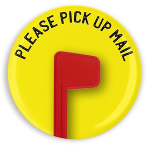 2.25" Please Pick Up Mail Magnet – Yellow Red Flag Mailbox Magnet for Covered Areas