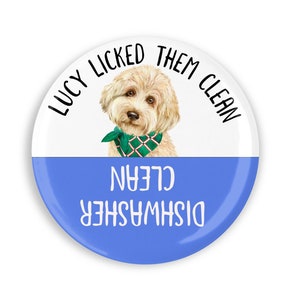 Goldendoodle Personalized Dishwasher Clean Dog Licked Them Clean Magnet