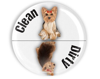 2.25" Yorkshire Terrier Clean Dirty Dishwasher Magnet