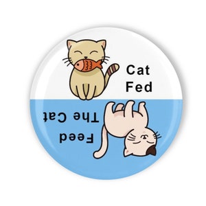 Feed The Cat Reminder 2.25&quot; Pet Feeding Reminder Alert Magnet