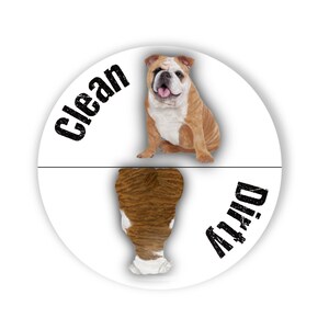 2.25&quot; English Bulldogs Front and Back Clean Dirty Dishwasher Magnet