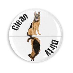 2.25&quot; German Shepherd Dogs Clean Dirty Dishwasher Magnet