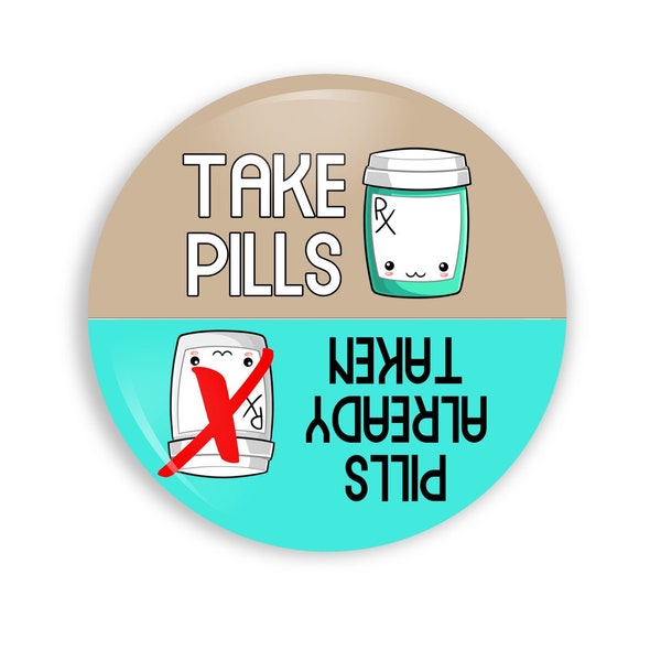 2.25" Cute Kawaii Pill Prescription Bottles  Medication Reminder To Take Pills Magnet