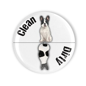 2.25&quot; French Bulldogs Front and Back Clean Dirty Dishwasher Magnet
