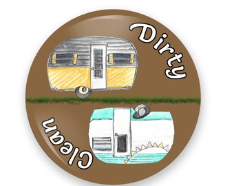 Travel Trailers Clean Dirty Dishwasher Magnet For Campers, RVers And Travelers