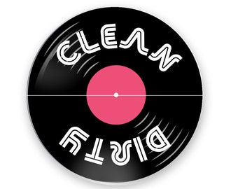 Vintage Record LP Vinyl Clean Dirty Dishwasher Magnet