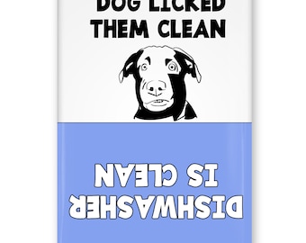 Personalized Funny Lab Face Labrador Retriever Rectangle Clean Dirty Dishwasher Magnet