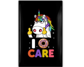I Donut Care Funny Unicorn 2" x 3"  Pin Back Button Or Magnet