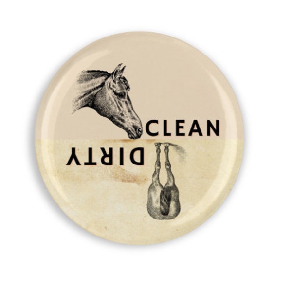 2.25" Horse Head and Horses Butt Funny Clean Dirty Dishwasher Magnet