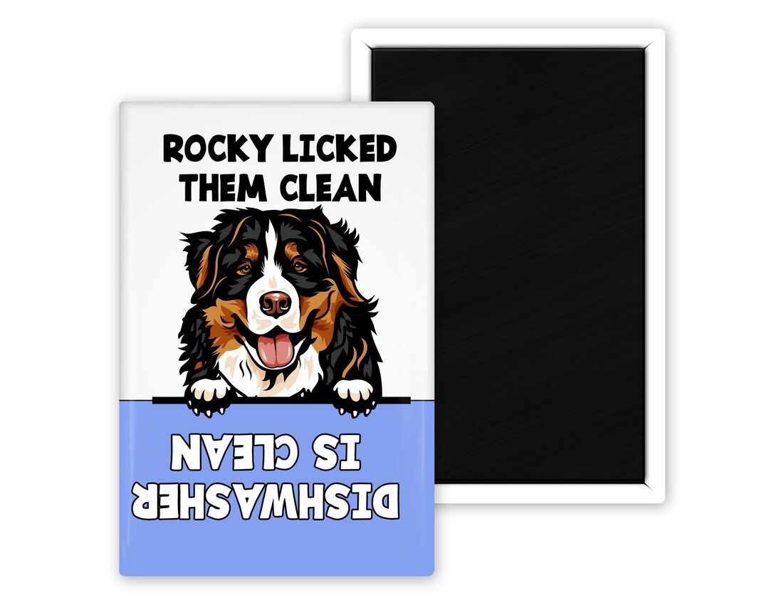 Peeking Bernese Mountain Personalized Dog Licked Them Clean Dishwasher