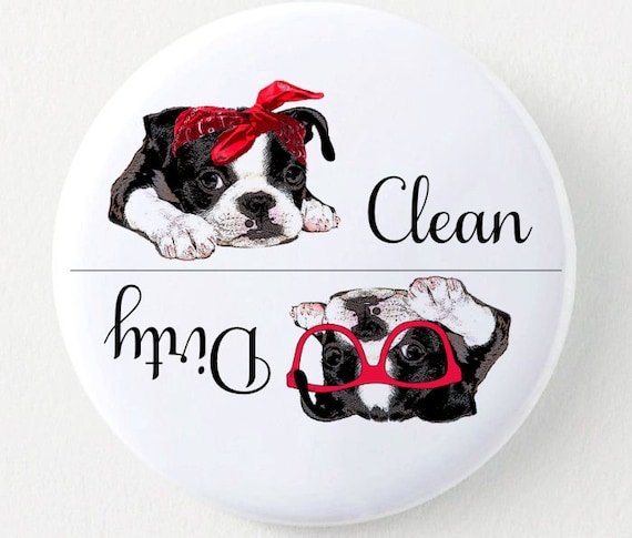 FRENCH BULLDOG Clean Dirty DISHWASHER MAGNET No 4